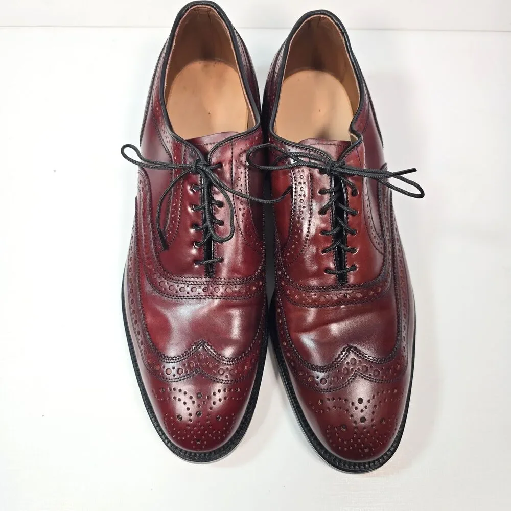 Allen Edmonds Cambridge 8685 Shell Cordovan Wingtip Oxford Burgundy 8.5 D USA
